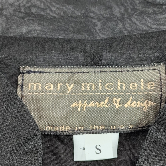 Mary Michele Vintage Women's Applique Button Front Sheer Top - S/M - Picture 3 of 8
